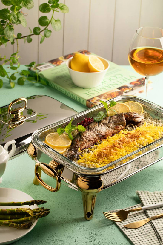 سوفله خوری مستطیل برند رامیسا مدل روما 2لیتر دورنگ