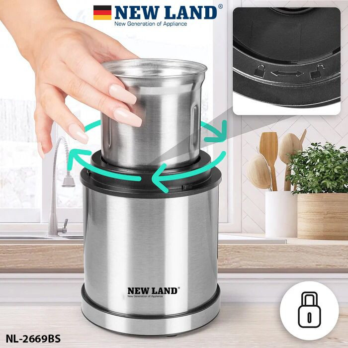 آسیاب استیل 2 کاسه نیولند مدل 2669 bs