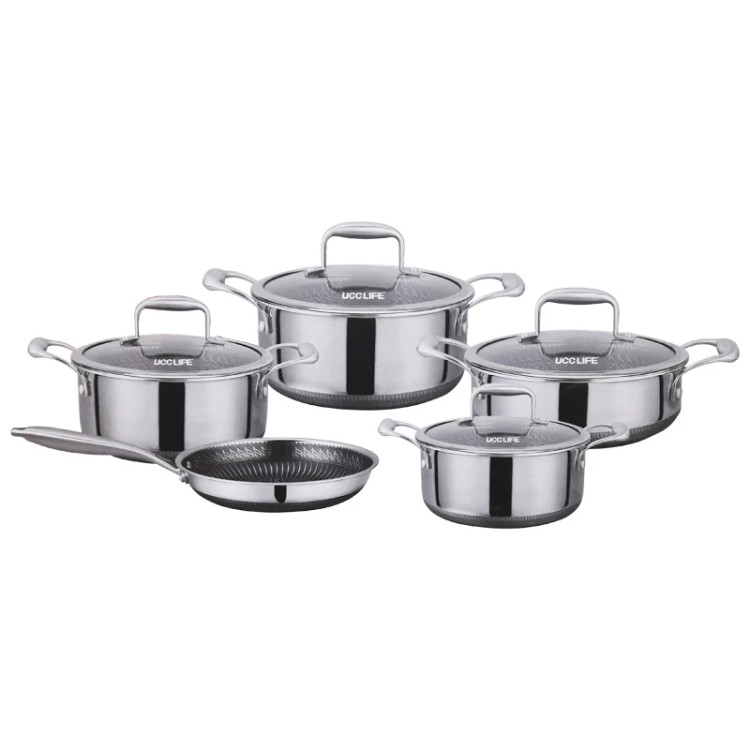 سرویس قابلمه 9 پارچه استیل لیزری UCCLIFE مدل UC-TSS0209D